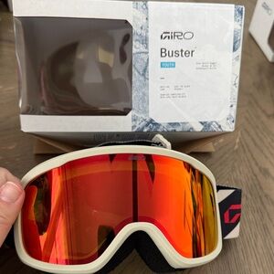 Giro Youth Snow Goggles - Cream Frame with Red Mirror Lens